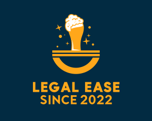 Draft Beer - Gold Beer Sparkle logo design