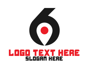 Numeral - Number 6 Locator App logo design