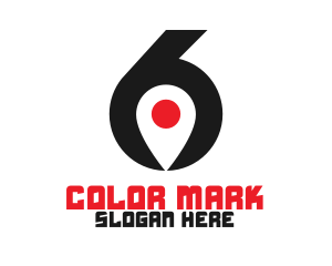 Marker - Number 6 Locator App logo design