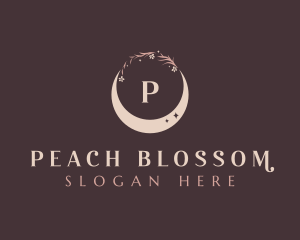 Floral Crescent Moon logo design