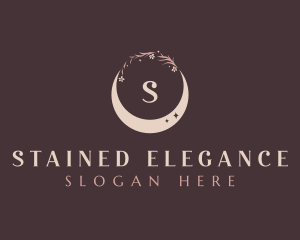 Floral Crescent Moon logo design