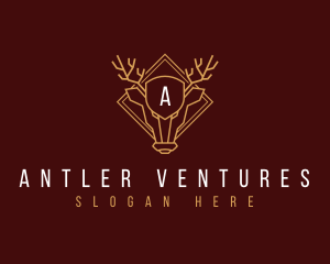 Antler - Reindeer Antler Crest logo design