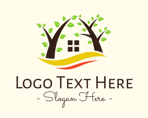 House - Wave Tree House logo design