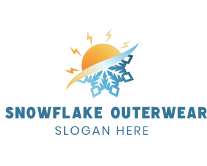 Snowflake Sun Energy logo design