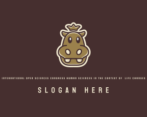 Savanna - Happy King Hippopotamus logo design