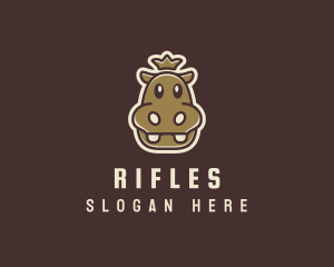 Safari Park - Happy King Hippopotamus logo design