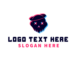 Digital - Skull Planet Glitch logo design