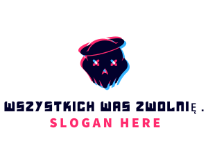Skull Planet Glitch logo design