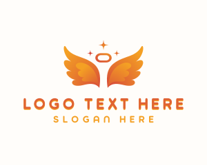 Cherubim - Angelic Holy Wings logo design