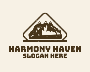 Vintage Hiking Mountain Badge Logo