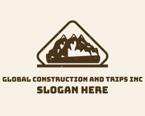 Brown - Vintage Hiking Mountain Badge logo design