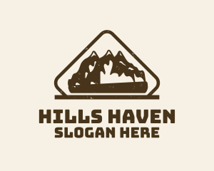 Vintage Hiking Mountain Badge logo design