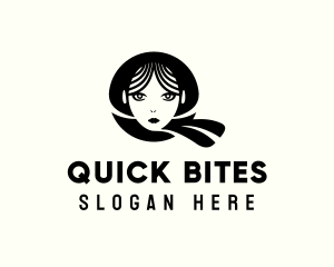 Asian Woman Letter Q logo design