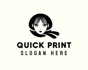 Asian Woman Letter Q logo design