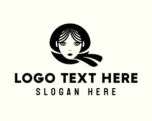 Caucasian - Asian Woman Letter Q logo design