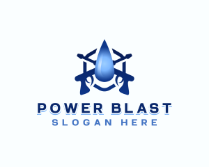 Droplet Power Wash Cleaner logo design