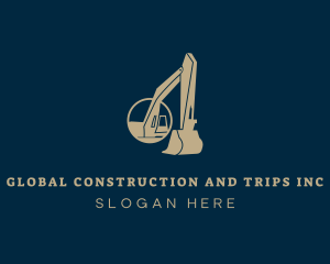 Excavate - Digger Construction Machine logo design