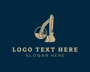 Excavator - Digger Construction Machine logo design