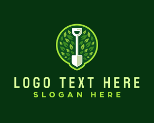 Eco - Shovel Garden Landscaping logo design