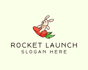 Carrot Rocket Bunny logo design