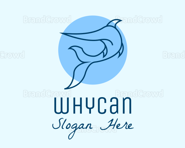 Blue Swordfish Fish Logo