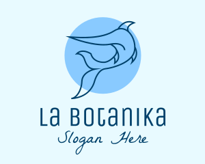Fishing - Blue Swordfish Fish logo design