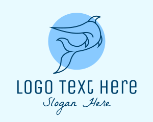 Fish - Blue Swordfish Fish logo design