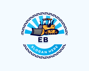  Bulldozer Machinery Construction Logo