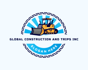  Bulldozer Machinery Construction logo design