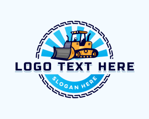 Excavator - Bulldozer Machinery Construction logo design