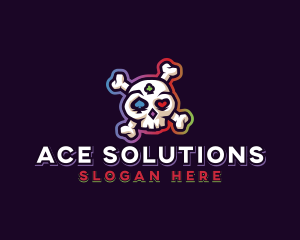 Ace - Casino Poker Skull logo design