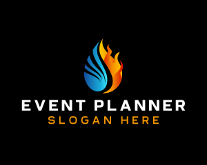 Temperature - Fire Water Element logo design