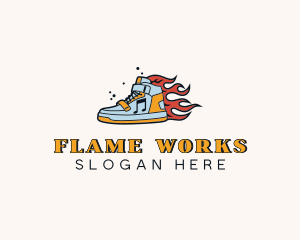 Flame - Flame Sneaker Footware logo design