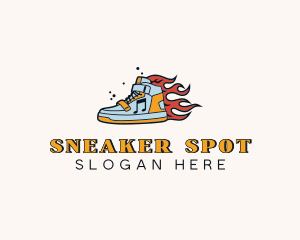 Flame Sneaker Footware logo design