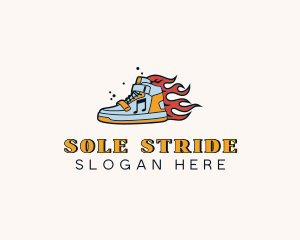 Sneaker - Flame Sneaker Footware logo design