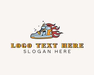 Flame Sneaker Footware Logo