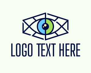 Optometrist - Minimalist Hexagon Eye logo design