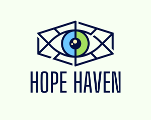 Eye Clinic - Minimalist Hexagon Eye logo design