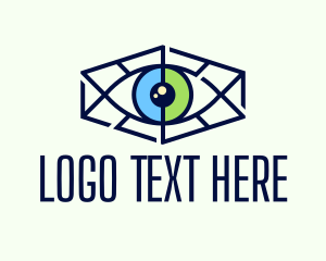 Optometry - Minimalist Hexagon Eye logo design