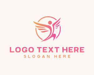 Flight - Career Person Wings logo design