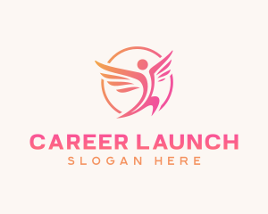 Career - Career Person Wings logo design