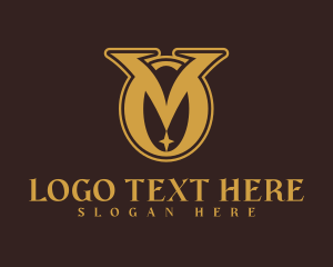Hotel - Golden Monogram Letter VO logo design