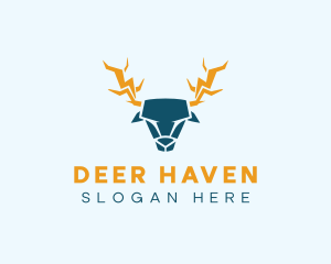 Deer Antler Electricity logo design