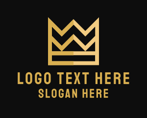 Pageant - Elegant Gold Crown logo design