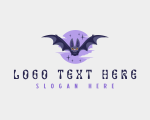 Ozark Big Eared Bat - Moonlight Vampire Bat logo design