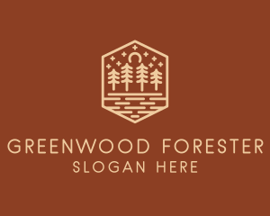 Rustic Forest Outline logo design