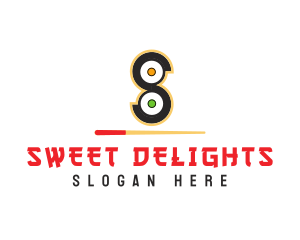 Sushi Billiards Letter S logo design
