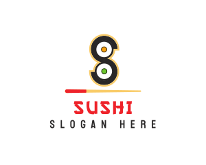 Sushi Billiards Letter S logo design