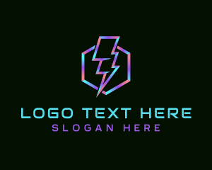 Lightning Bolt - Hexagon Gaming Lightning logo design