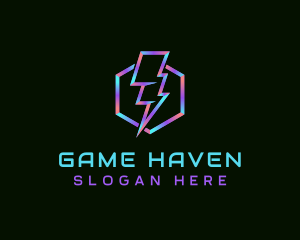 Hexagon Gaming Lightning logo design